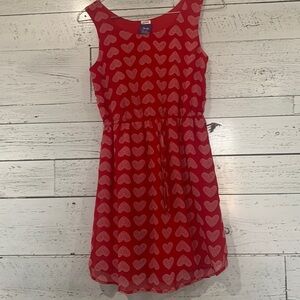 Red with White Hearts BeBop Dress
